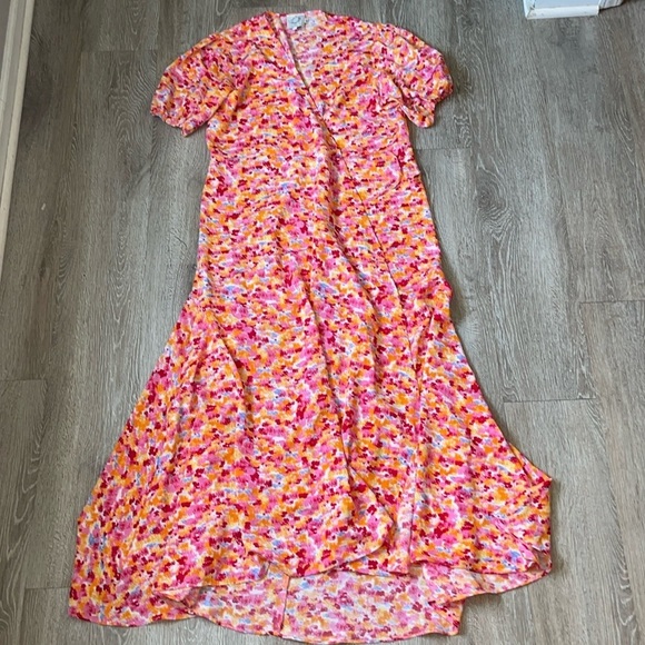 Lili Sidonio Molly Bracken Dress Size large wrap multi color long dress - Picture 2 of 7